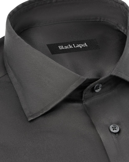 Easy-Care Black Fine Twill Dress Shirt 2
