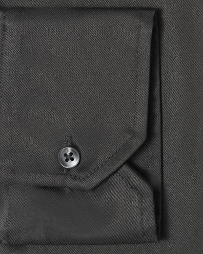Easy-Care Black Fine Twill Dress Shirt 3
