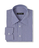 Purple and Navy Tattersall Dress Shirt 1