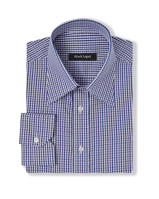 Blue and Tan Tattersall Dress Shirt 1