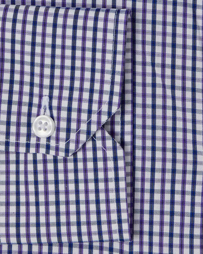 Purple and Navy Tattersall Dress Shirt 3
