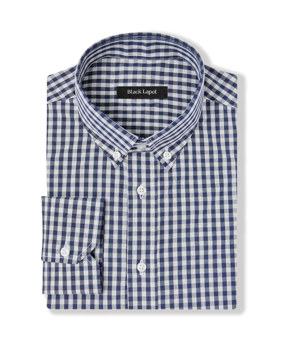 Navy Melange Gingham Casual Shirt 1