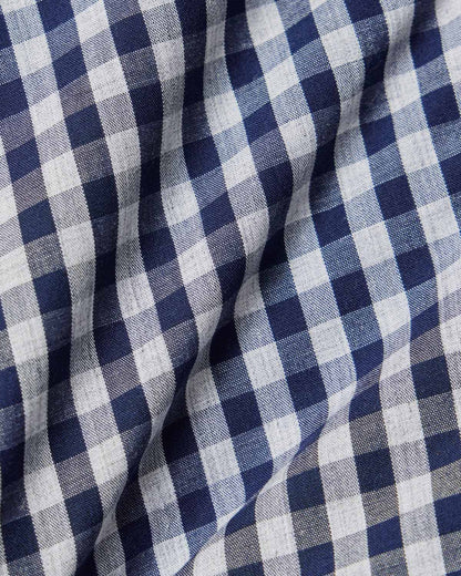Navy Melange Gingham Casual Shirt 4