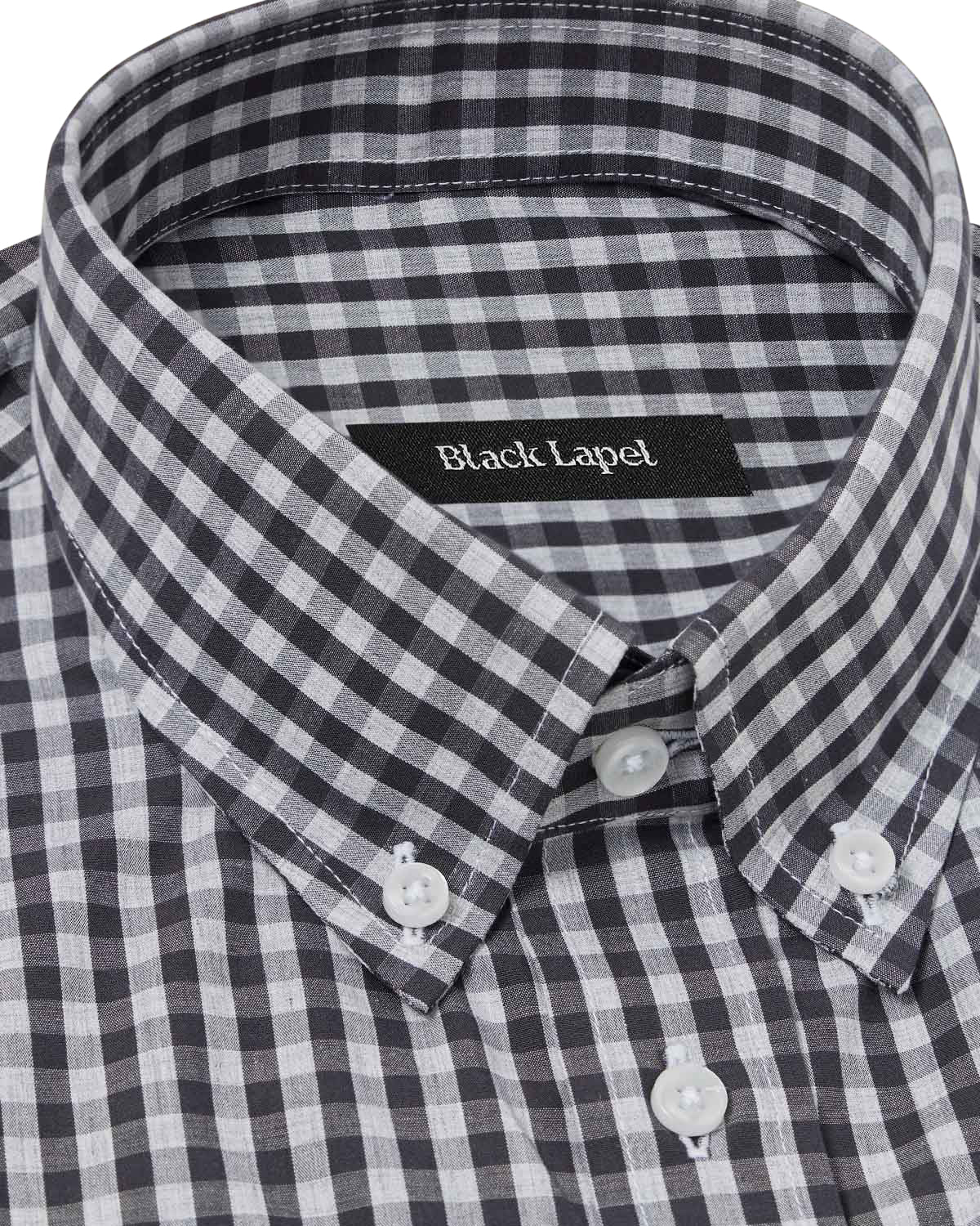 Grey Melange Gingham Casual Shirt 2