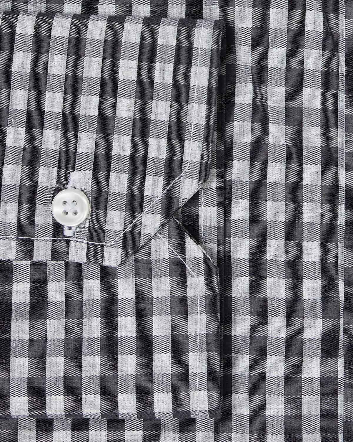 Grey Melange Gingham Casual Shirt 3
