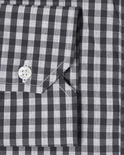 Grey Melange Gingham Casual Shirt 3