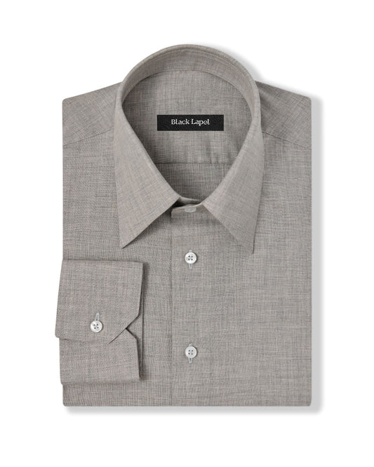 Light Grey Melange Poplin Dress Shirt 1