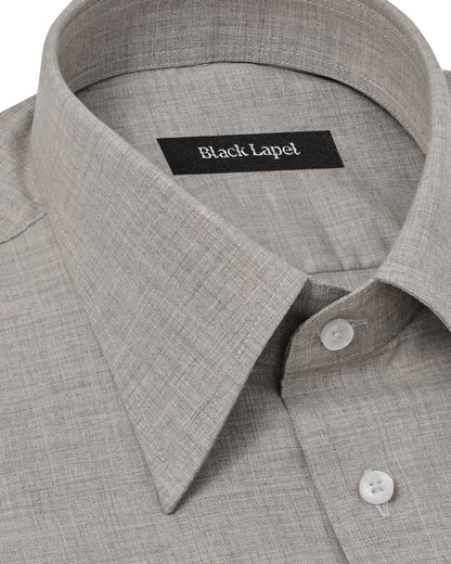 Light Grey Melange Poplin Dress Shirt 2