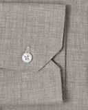 Light Grey Melange Poplin Dress Shirt 3