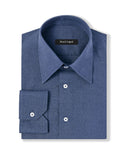 Dark Blue Melange Polin Dress Shirt 1