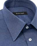 Dark Blue Melange Polin Dress Shirt 2