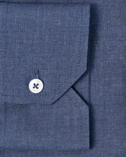 Dark Blue Melange Polin Dress Shirt 3