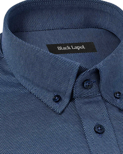 Blue Check Performance Pique Knit Shirt 2