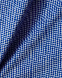 Blue Houndstooth Performance Pique Knit Shirt 4