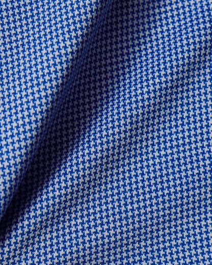 Blue Houndstooth Performance Pique Knit Shirt 4