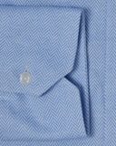 Blue Herringbone Performance Pique Knit Shirt 3