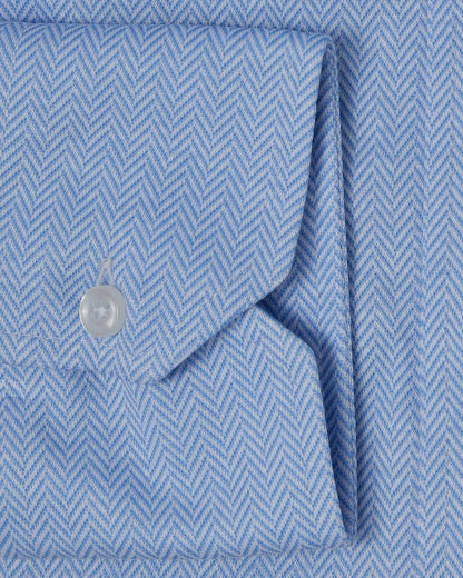 Blue Herringbone Performance Pique Knit Shirt 3
