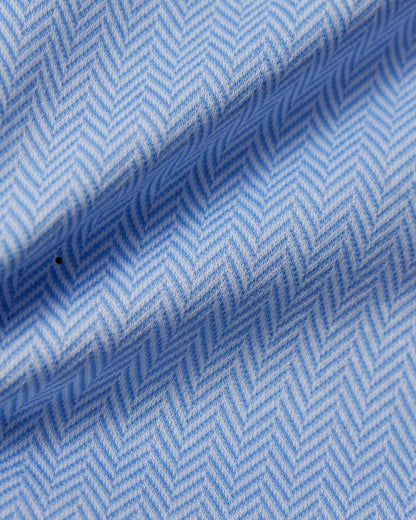 Blue Herringbone Performance Pique Knit Shirt 4