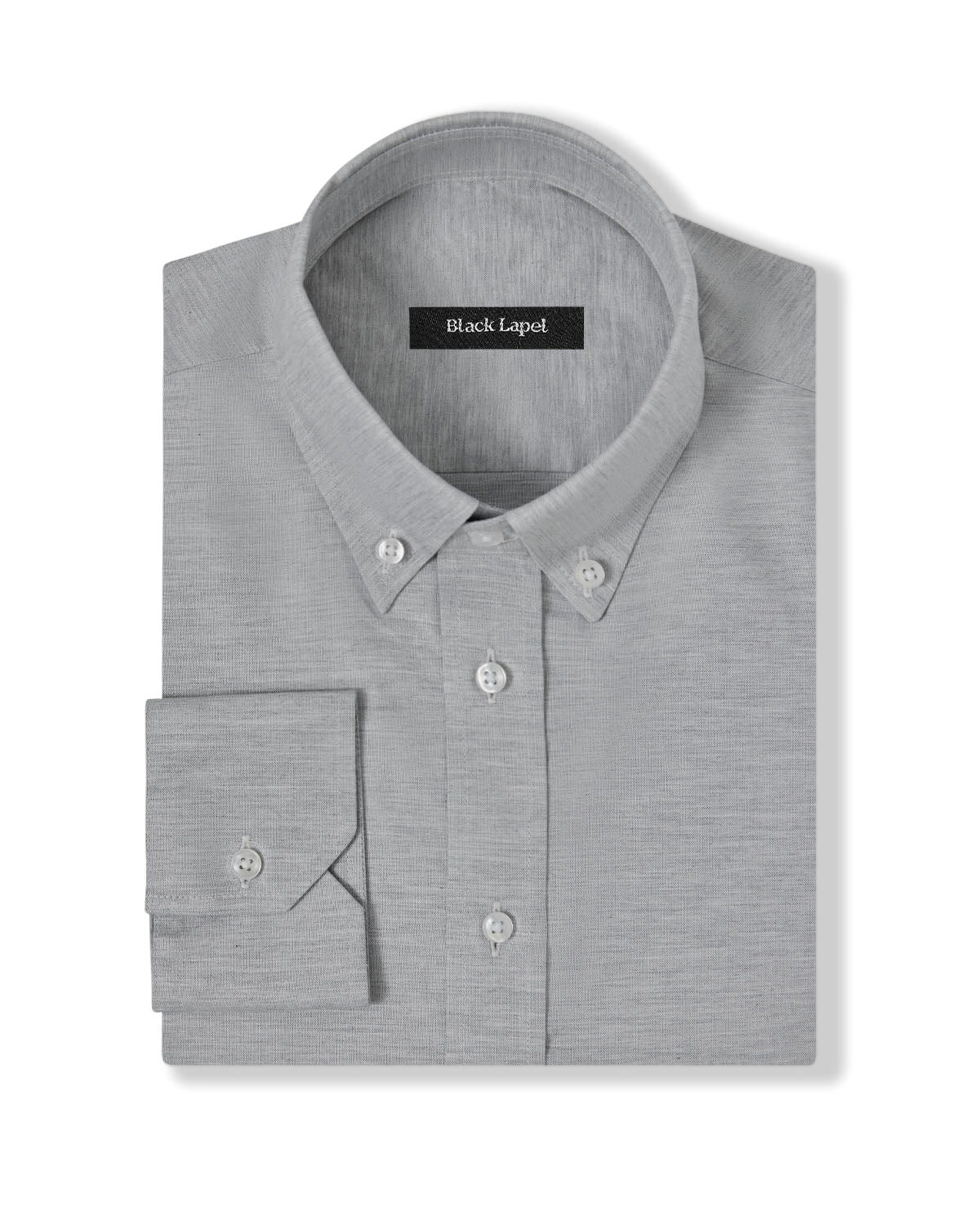 Light Grey Casual Pinpoint Dress Shirt 1