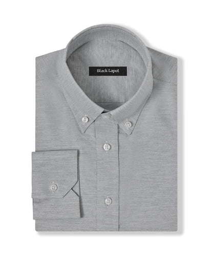 Light Grey Casual Pinpoint Dress Shirt 1
