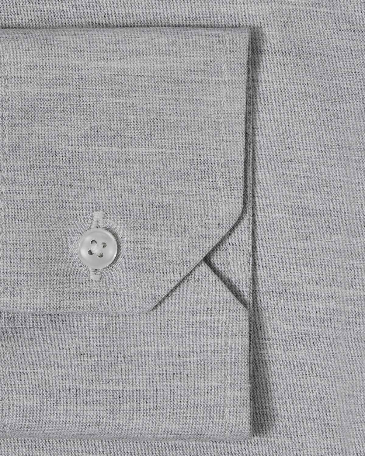 Light Grey Casual Pinpoint Dress Shirt 3