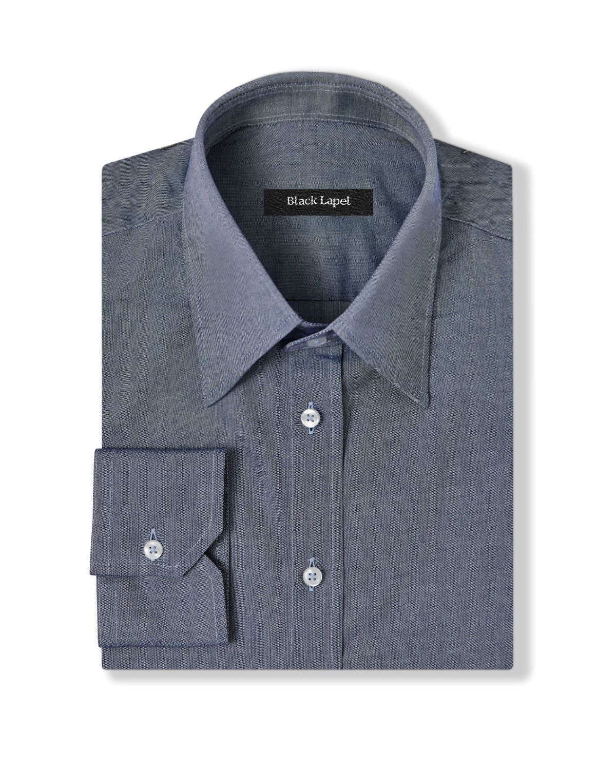 Indigo Blue Casual Pinpoint Dress Shirt 1