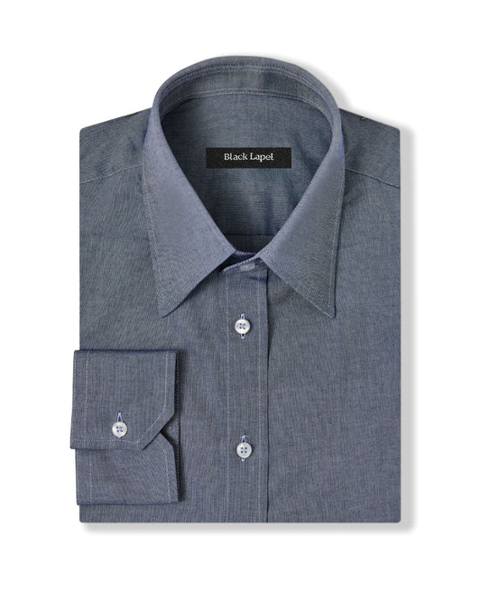 Indigo Blue Casual Pinpoint Dress Shirt 1