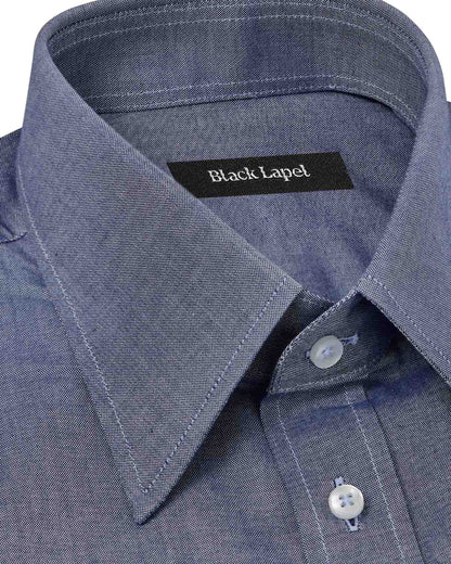 Indigo Blue Casual Pinpoint Dress Shirt 2