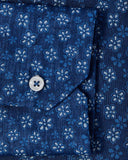 Retro Navy Floral Print Dress Shirt 3