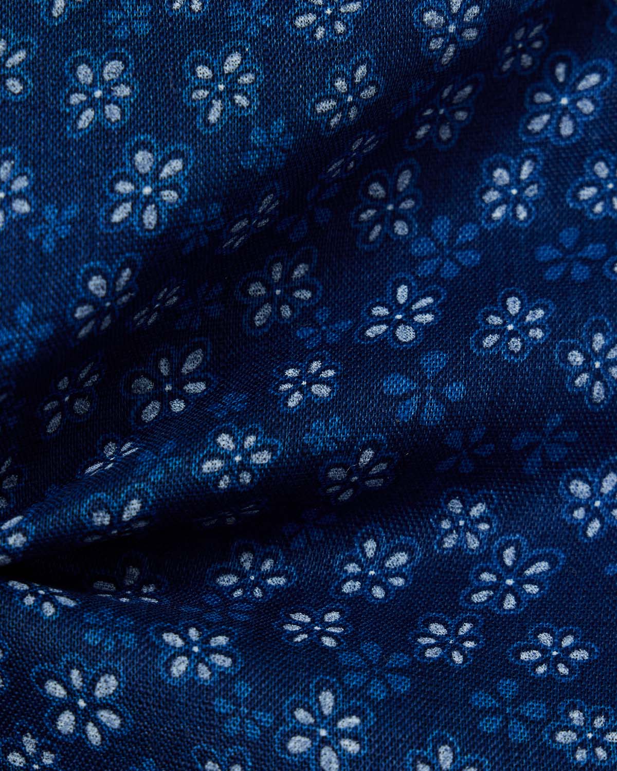 Retro Navy Floral Print Dress Shirt 4