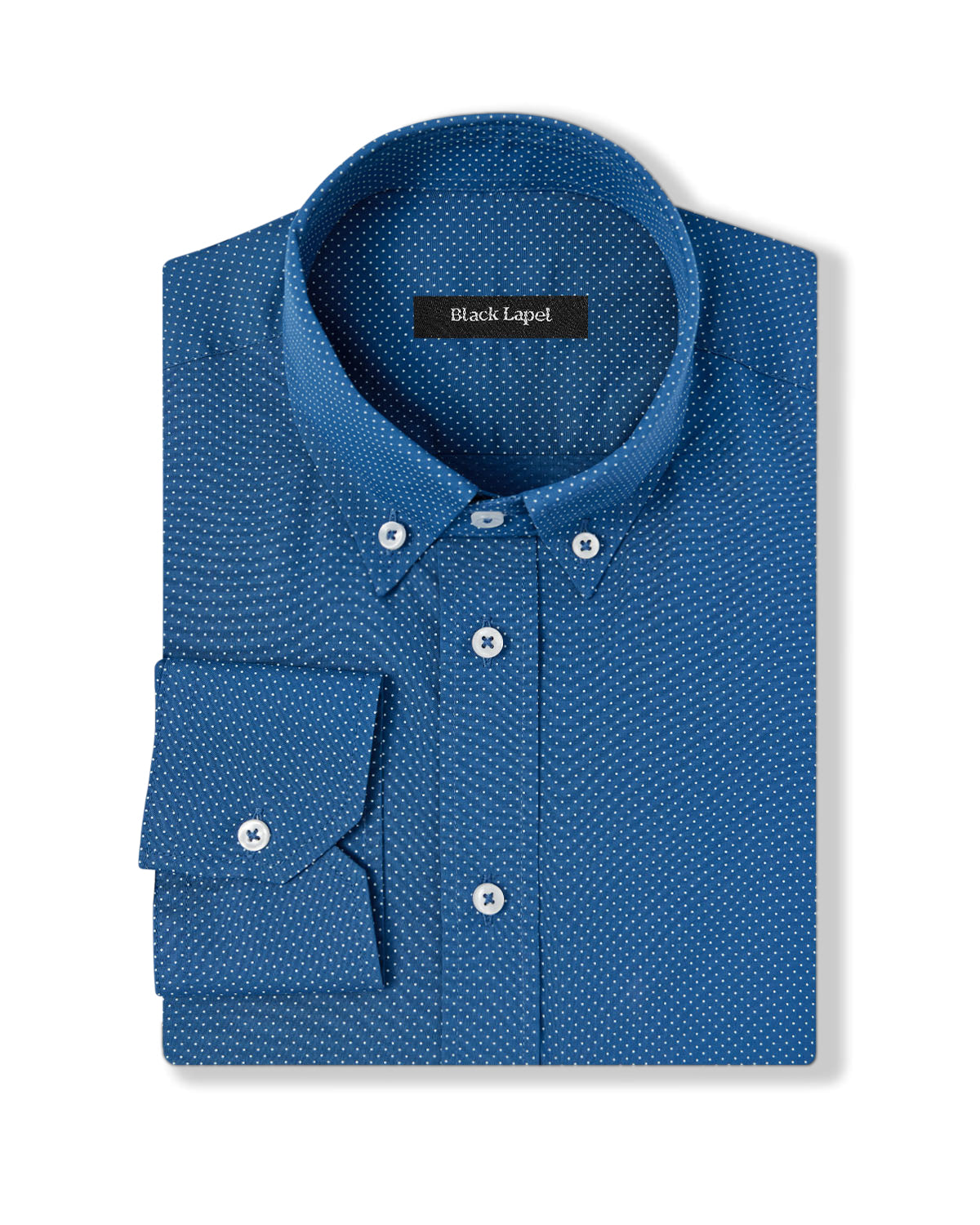 Navy with White Dots Dress Shirt 1