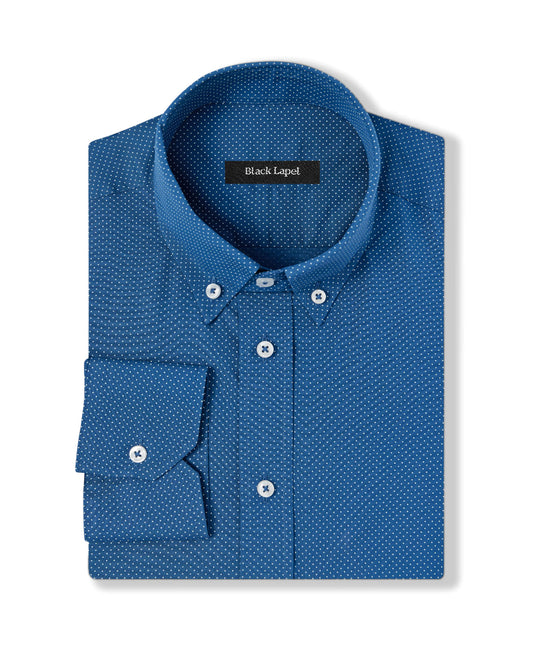 Navy with White Dots Dress Shirt 1