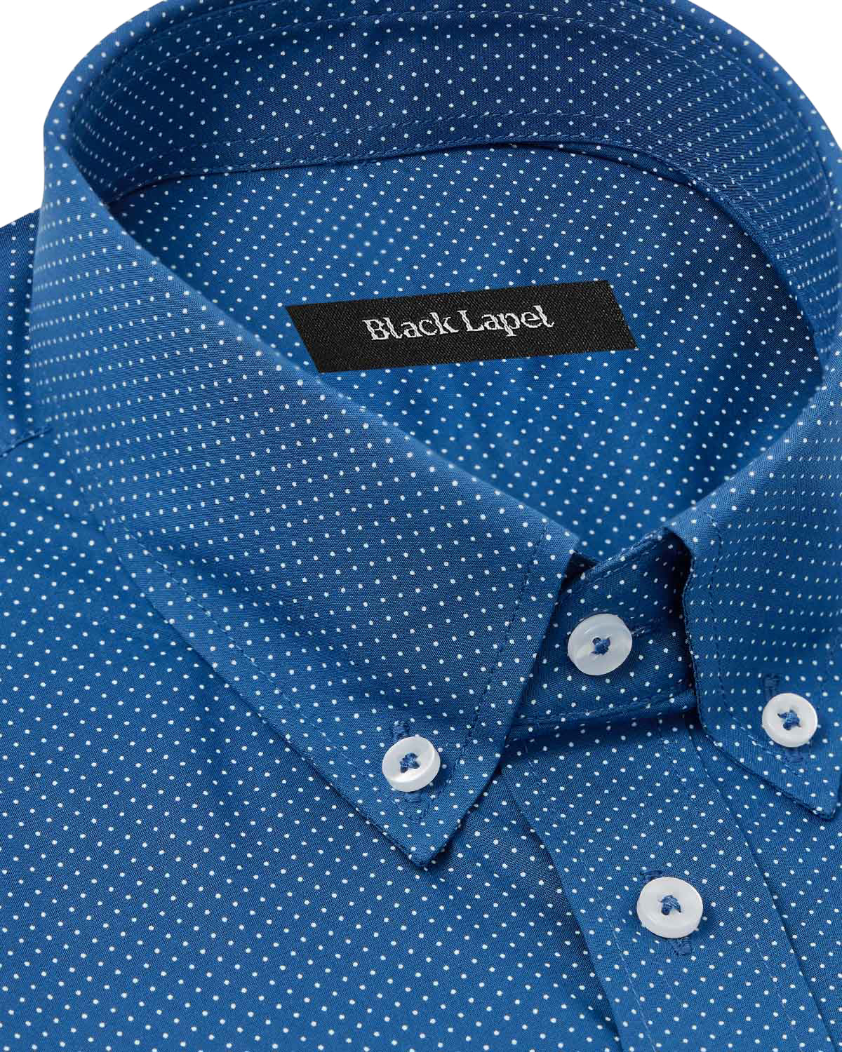 Navy with White Dots Dress Shirt 2