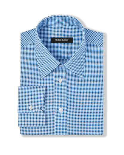 Blue Mod Dots Printed Dress Shirt 1