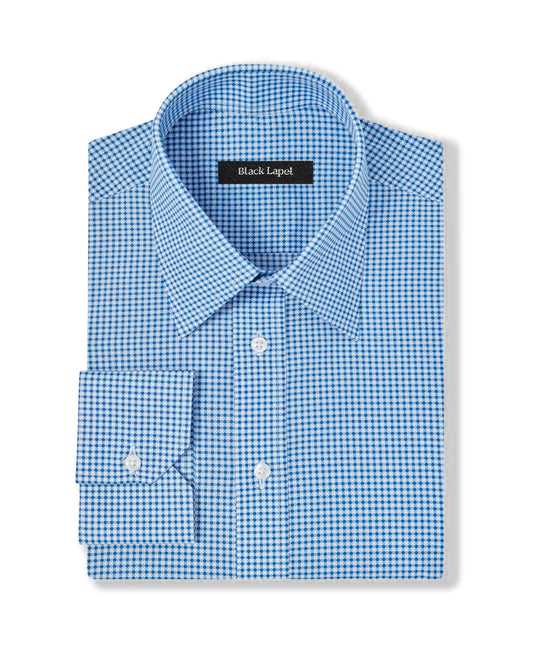 Blue Mod Dots Printed Dress Shirt 1