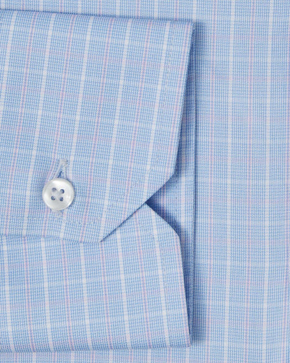 Portuguese Blue and Pink Check Dress Shirt 3
