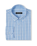 Portugese Blue on Blue Check Dress Shirt 1