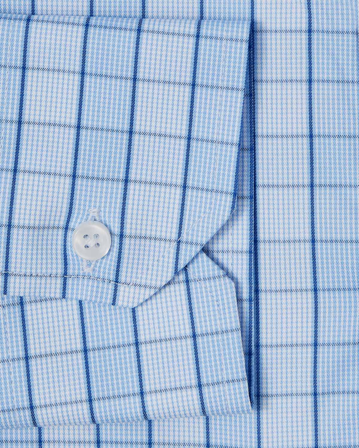 Portugese Blue on Blue Check Dress Shirt 3