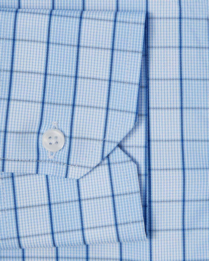 Portugese Blue on Blue Check Dress Shirt 3