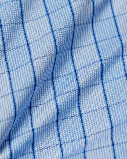 Portugese Blue on Blue Check Dress Shirt 4