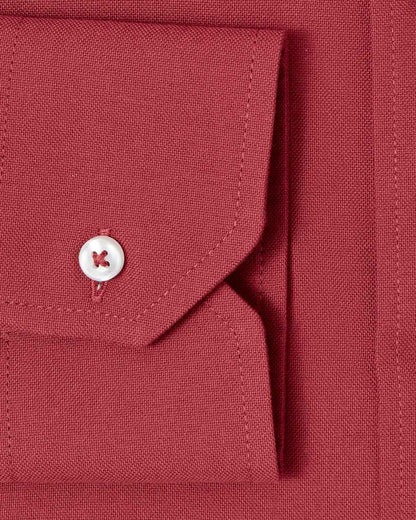 Portuguese Marsala Red Oxford Dress Shirt 3