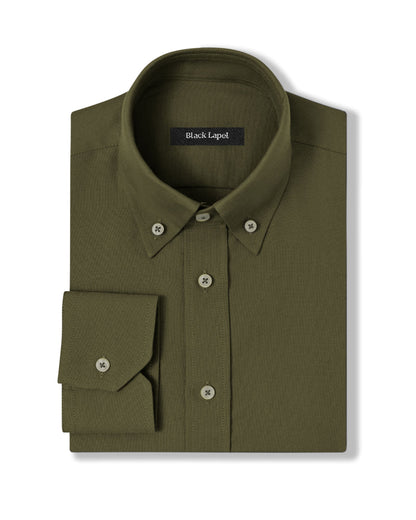 Campus Olive Green Oxford Custom Dress Shirt Campus Olive Green Oxford Custom Dress Shirt