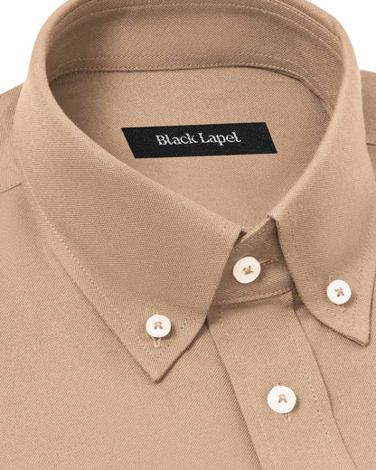 Tan Brushed Oxford Dress Shirt 2