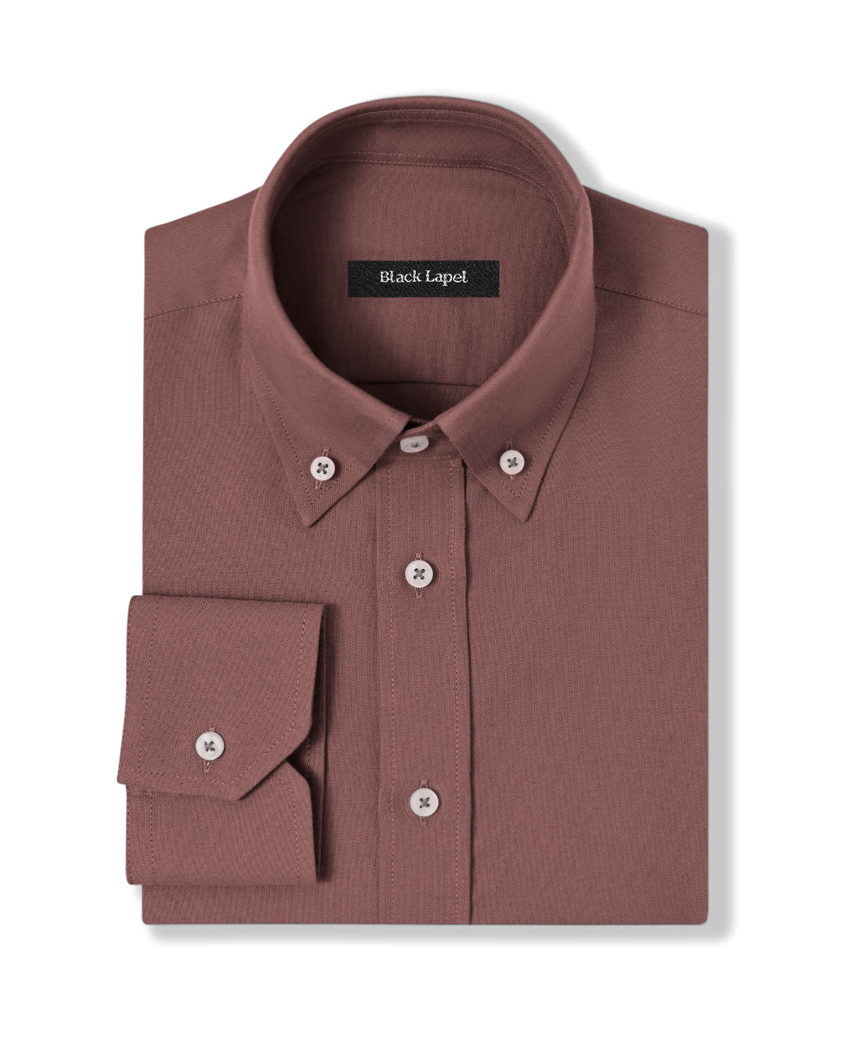 Pink Brushed Oxford Custom Dress Shirt – Black Lapel