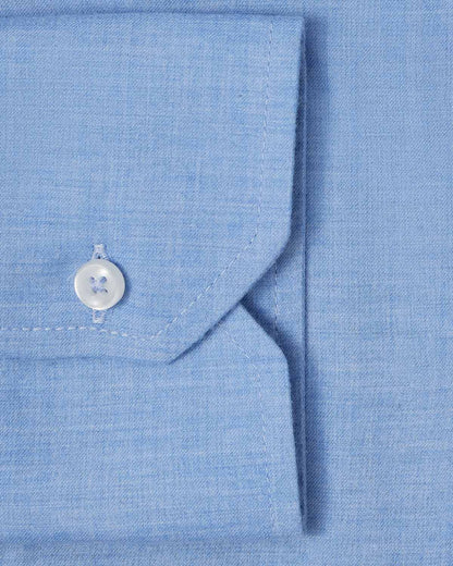 Natural Stretch Light Blue Brushed Twill Dress Shirt 3