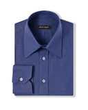 Natural Stretch Dark Blue Brushed Twill Dress Shirt 1