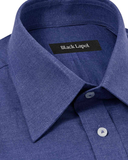 Natural Stretch Dark Blue Brushed Twill Dress Shirt 2