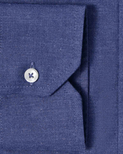 Natural Stretch Dark Blue Brushed Twill Dress Shirt 3