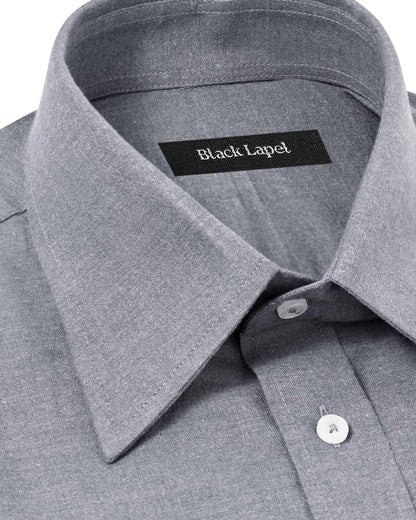 Natural Stretch Light Grey Brushed Twill Dress Shirt 2