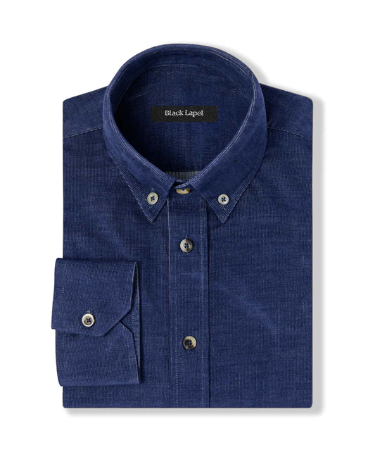 Navy Japanese Corduroy Casual Shirt 1